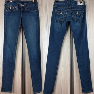 True Religion ‘Julie’ Skinny Leg Jeans ~ in Dark Blue Wash ~ Size 26